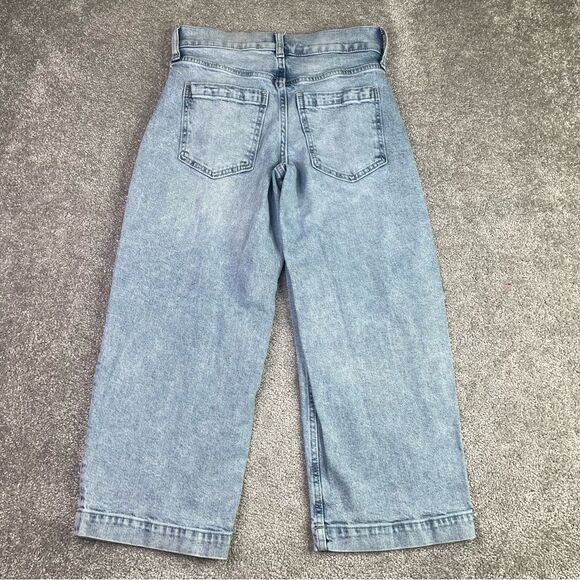 Banana Republic Jeans Women’s 26 Short Blue Cropped Wide Leg High Rise Denim - Picture 3 of 12